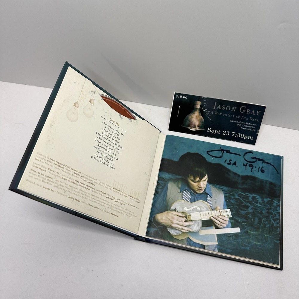 Jason Gray A Way To See In The Dark 2 Disc Limited CD Signed + Concert Tickets